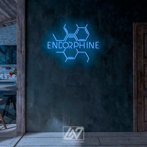 Endorphine - LED Neon Sign, Happy Hormone, Molecular Structure, Chemistry Decor, Euphoria Molecule