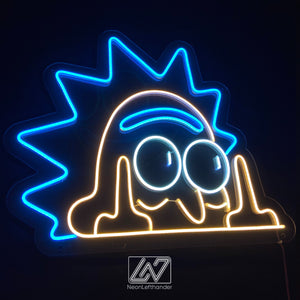 Rick - LED Neon Sign, Morty Neon Sign, Personalized Neon Sign, Cartoon LED Neon Sign, Rick And Morty Art, Anime Neon Sign, Neon Room Decor
