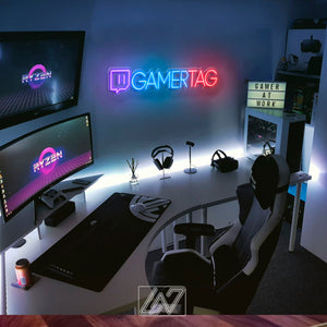 Custom Gamertag - LED Neon Sign, Twitch Neon Light, Gamer Gifts, Cybersport Gamer Room Decor, Gift for Gamers, Twitch Streamer Username