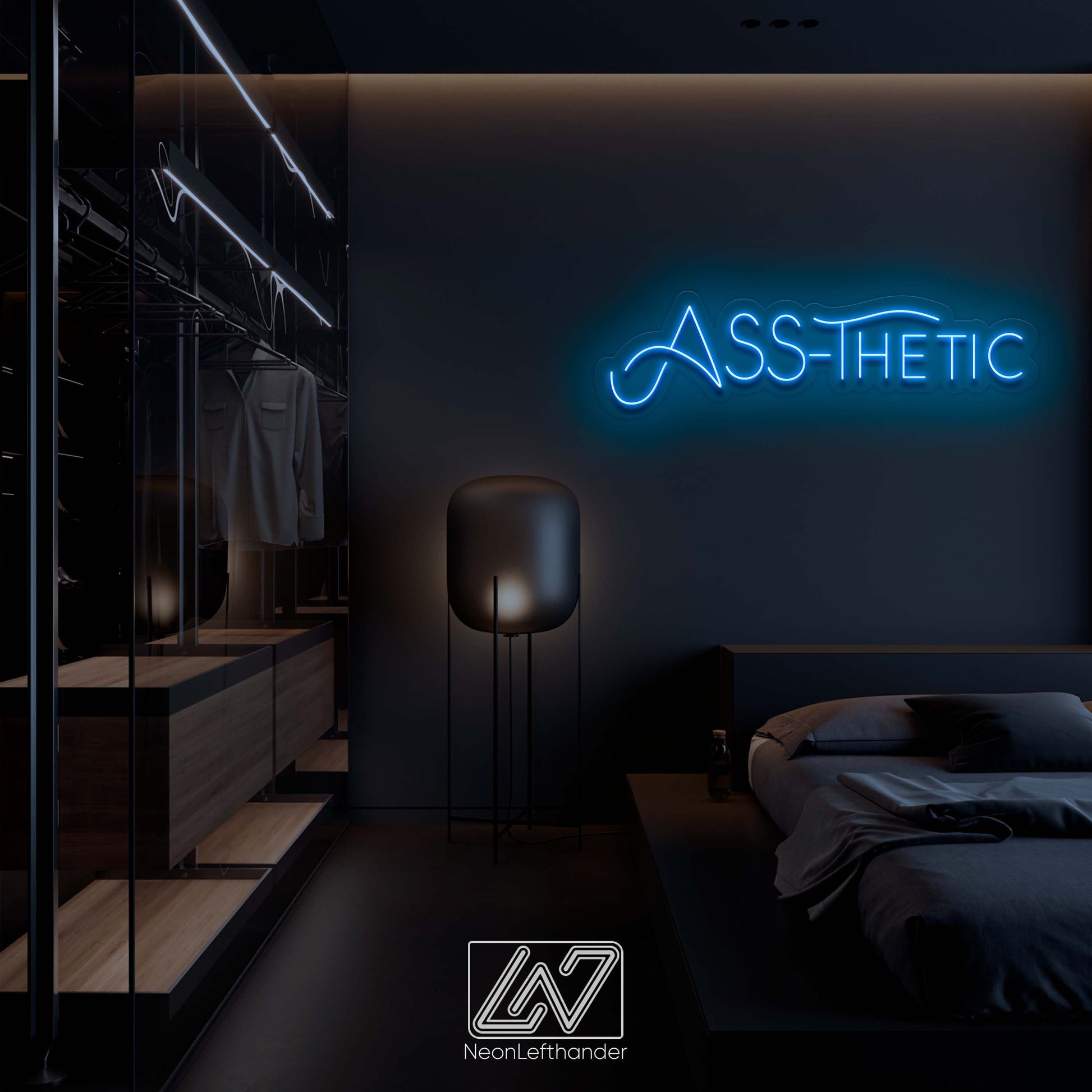 Ass-Thetic - LED Neon Sign, Interior Decor, Room decor, Wall Decor, Custom Sign, Neon For Home