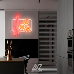 Sushi - LED Neon Sign, Sushi Bar Neon Decor, Unique Gift for Sushi Lovers, Kitchen Wall Light Art