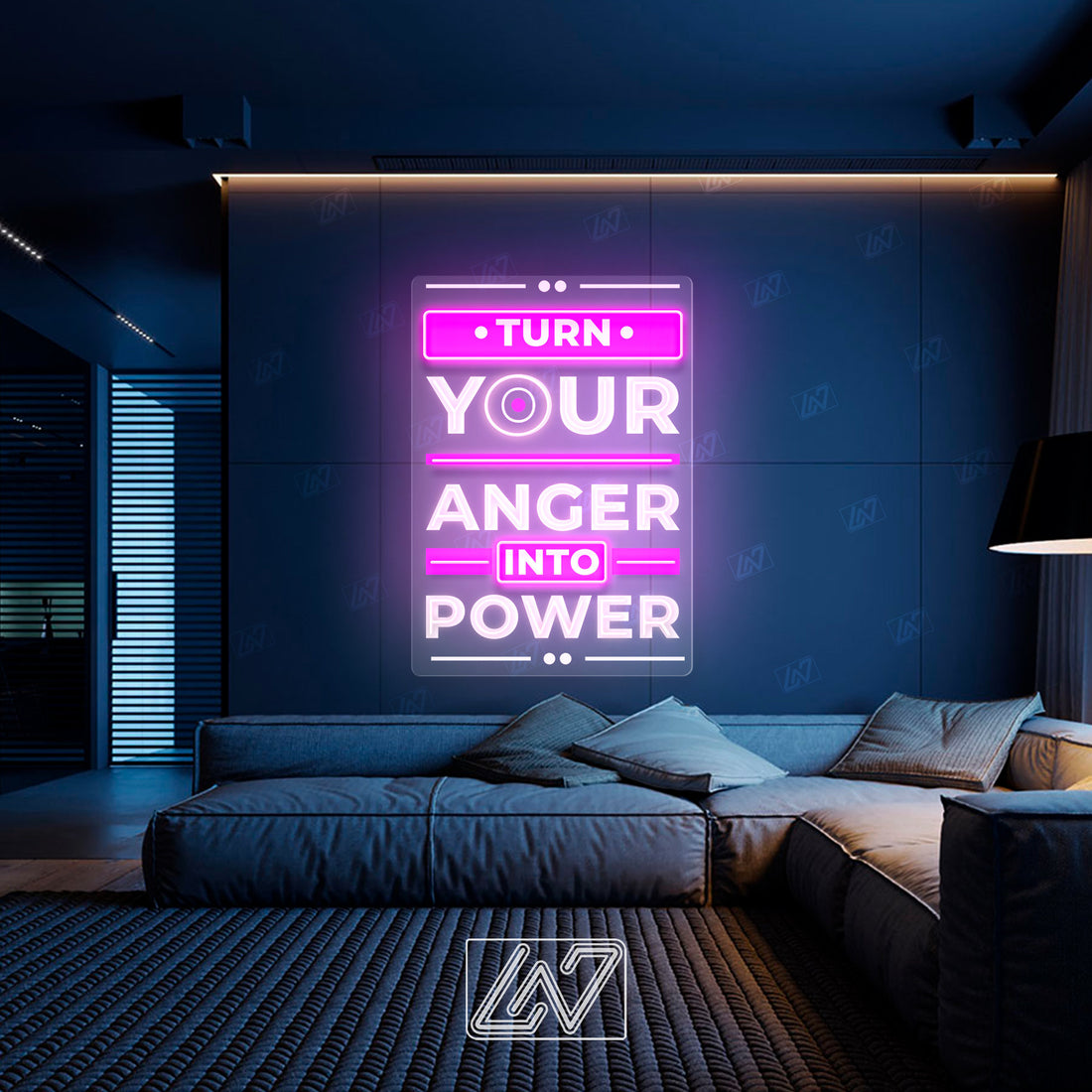 Turn Your Anger Into Power - LED Neon Sing, Inspiration Neon Sign, Neon Sign Bedroom, Motivation Quote Led Sign