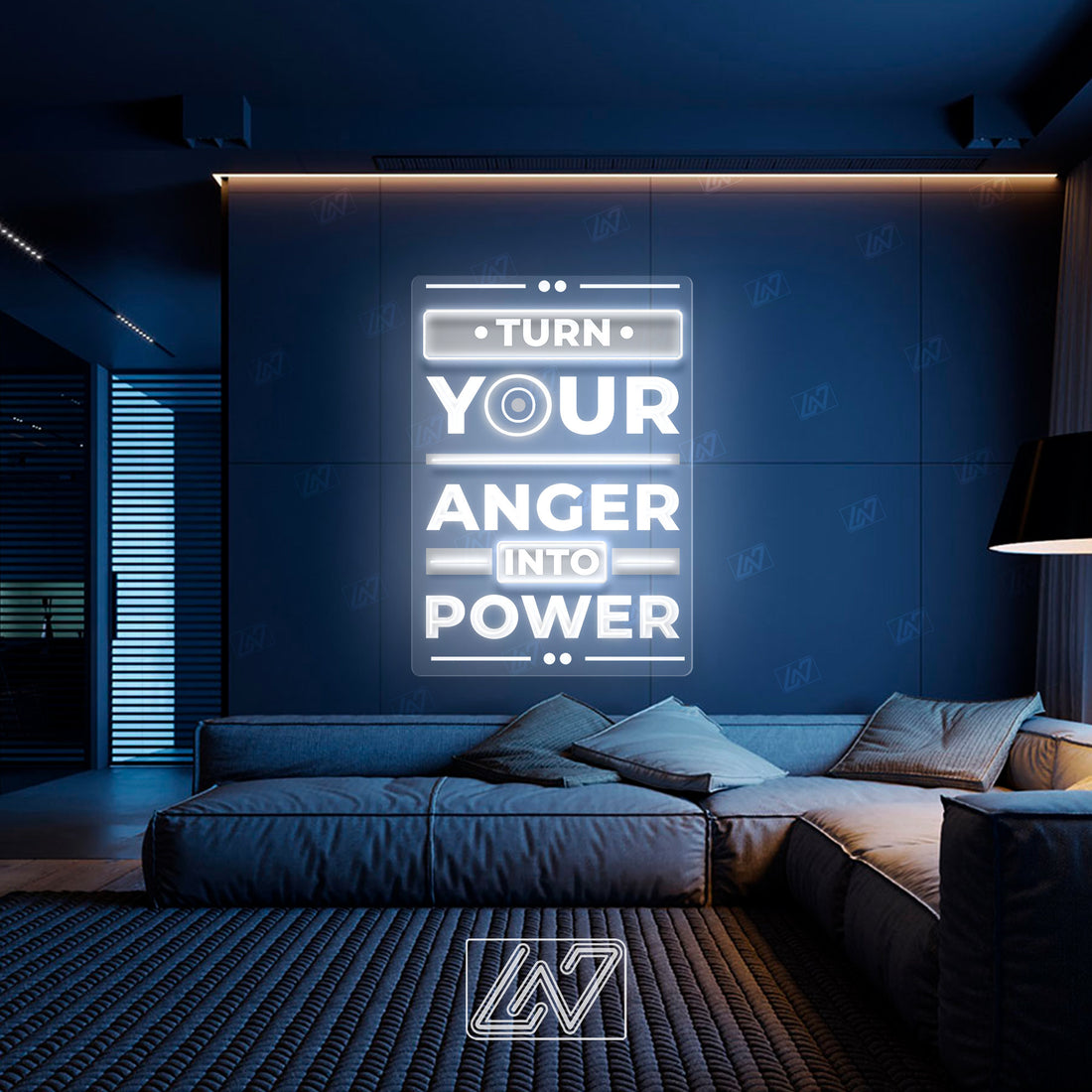 Turn Your Anger Into Power - LED Neon Sing, Inspiration Neon Sign, Neon Sign Bedroom, Motivation Quote Led Sign