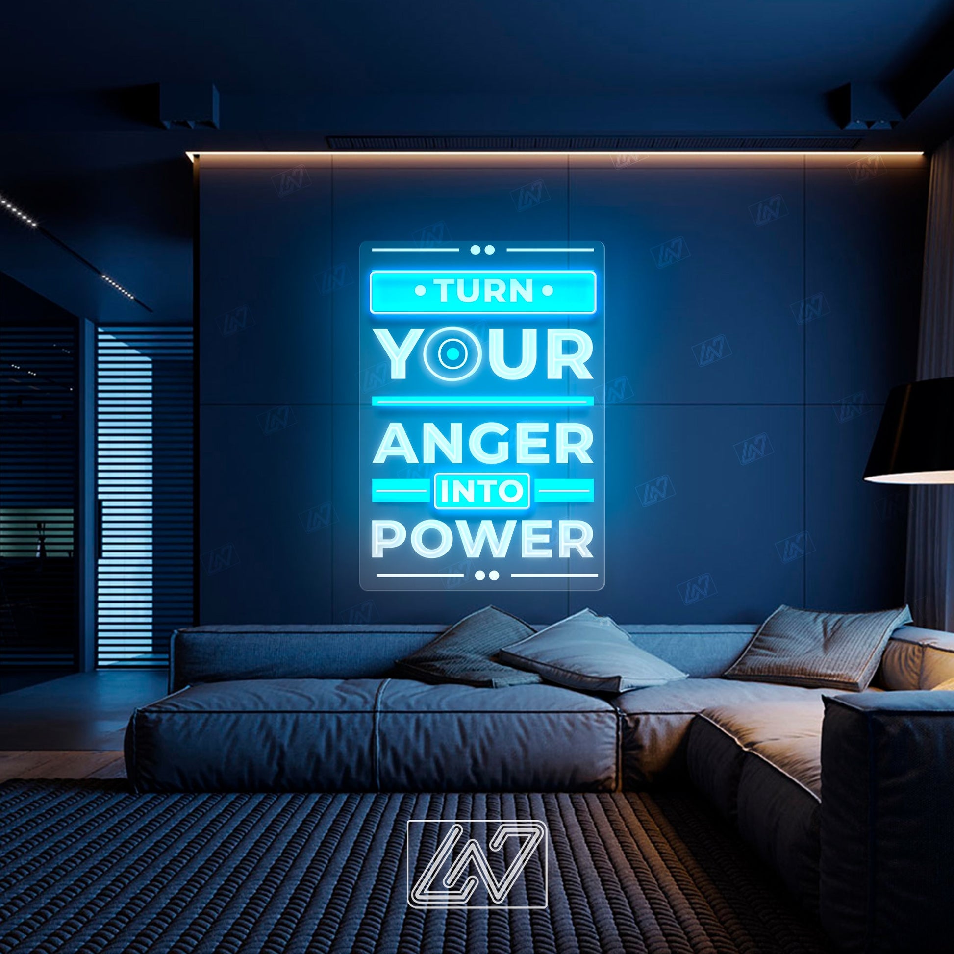 Turn Your Anger Into Power - LED Neon Sing, Inspiration Neon Sign, Neon Sign Bedroom, Motivation Quote Led Sign