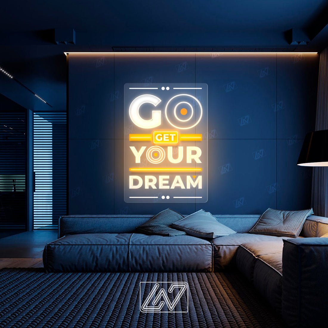 Go Get Your Dream - LED Neon Sing with UV Print, Inspiration Neon Sign, Neon Sign Bedroom, Motivation Quote Led Sign