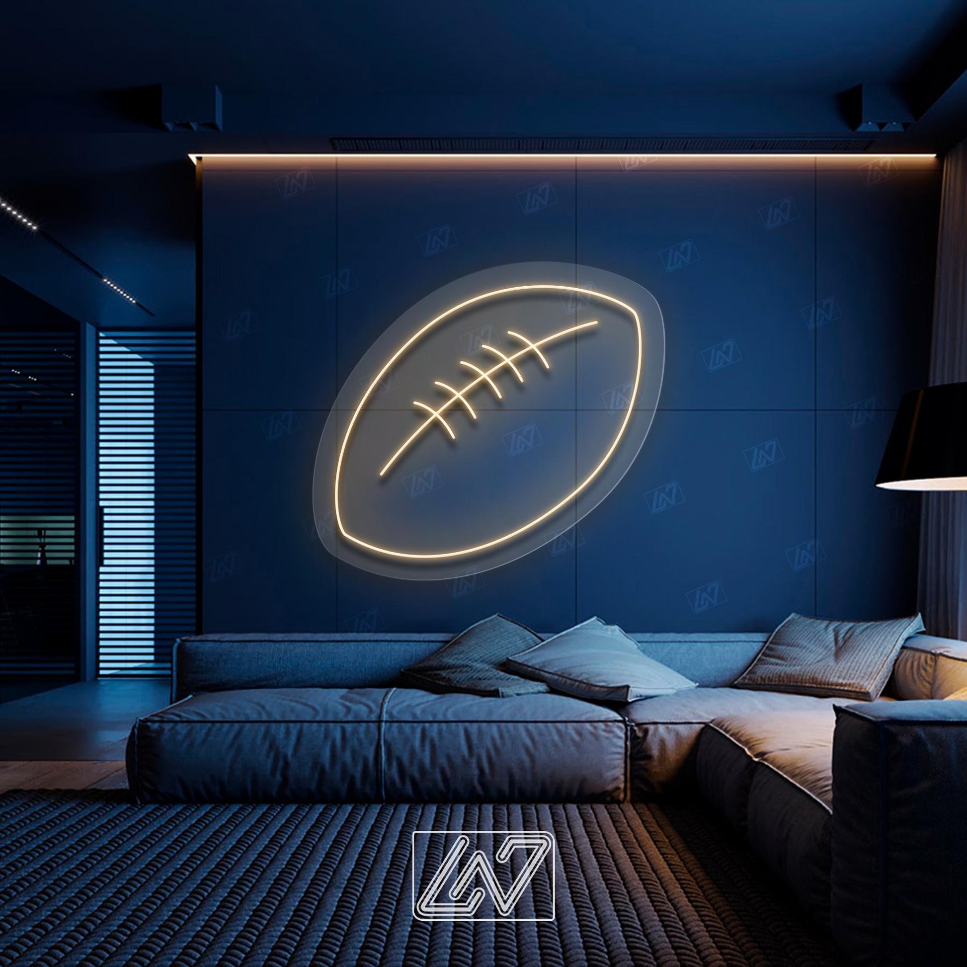 Rugby Ball - LED Neon Sign, Tennis Player Wall Decor, Sport Led Neon Sign, Decor for Kids Room, Sport Signs