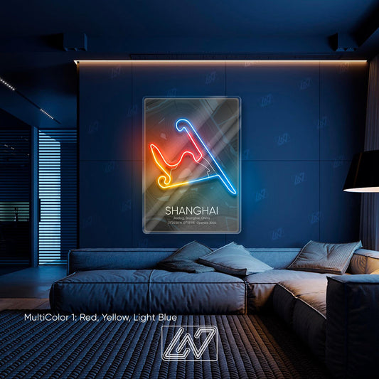 Shanghai International Circuit - LED Neon Sign , Sport Interior Decor, Open-Wheel Car Neon Lights, Car Bedroom Neon Sign, Grand Prix circuit