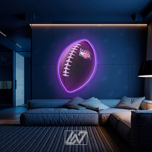 NFL Ball - LED Neon Sign with UV Print, American Football Sign, Motivation Neon Sign,