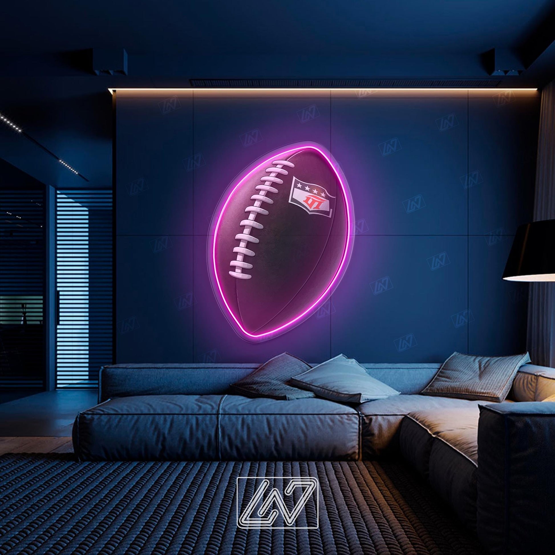 NFL Ball - LED Neon Sign with UV Print, American Football Sign, Motivation Neon Sign,