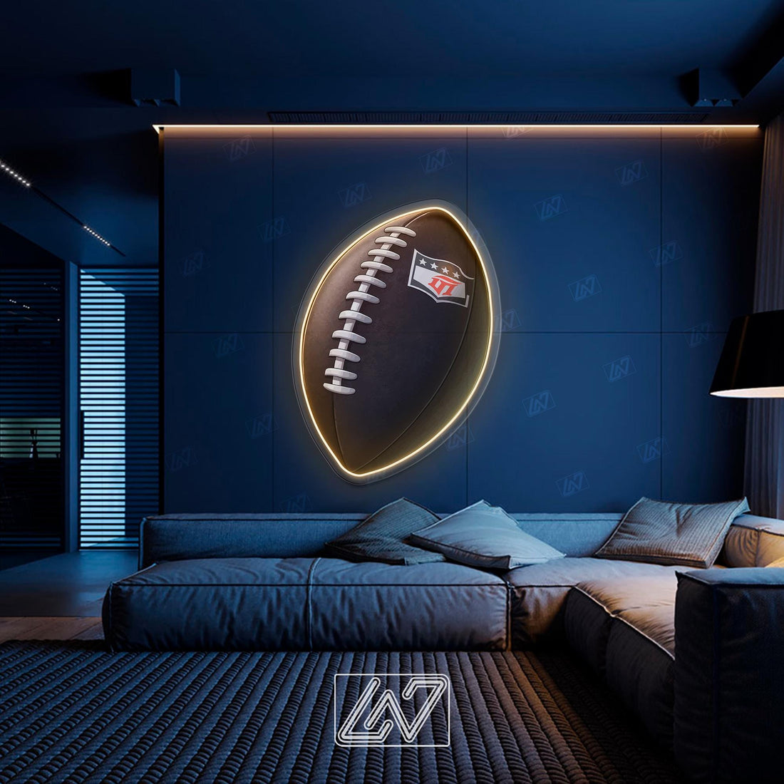 NFL Ball - LED Neon Sign with UV Print, American Football Sign, Motivation Neon Sign,