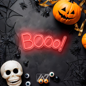 Booo! - LED Neon Sign, Spooky Halloween Led Decor, Scary Halloween, Halloween Light Decor, Custom Neon Sign