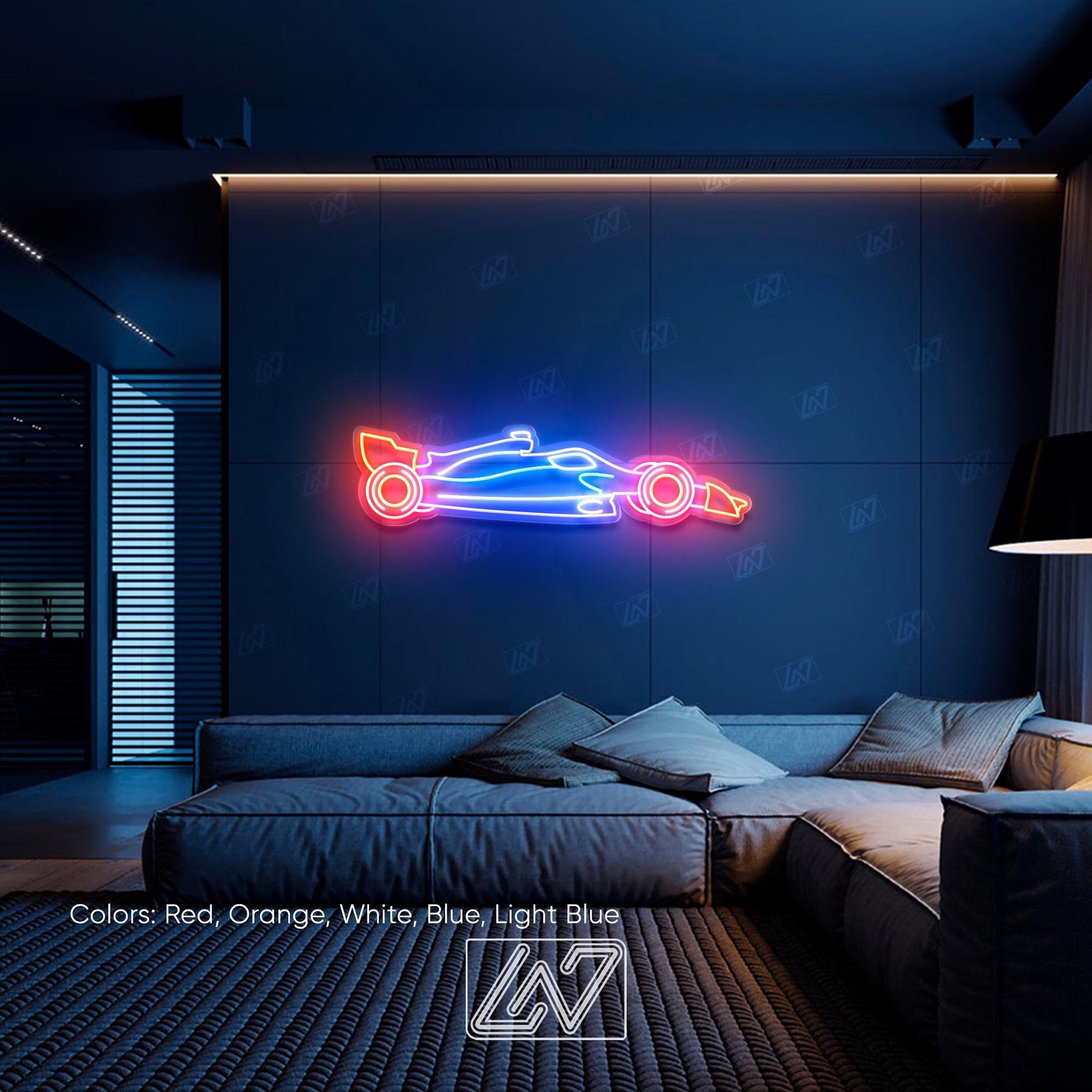 F1 - LED Neon Sign , Sport Interior Decor, Open-Wheel Car Neon Lights, Car Bedroom Neon Sign, Neon Sign Wall Decor