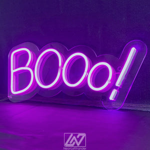 Booo! - LED Neon Sign, Spooky Halloween Led Decor, Scary Halloween, Halloween Light Decor, Custom Neon Sign