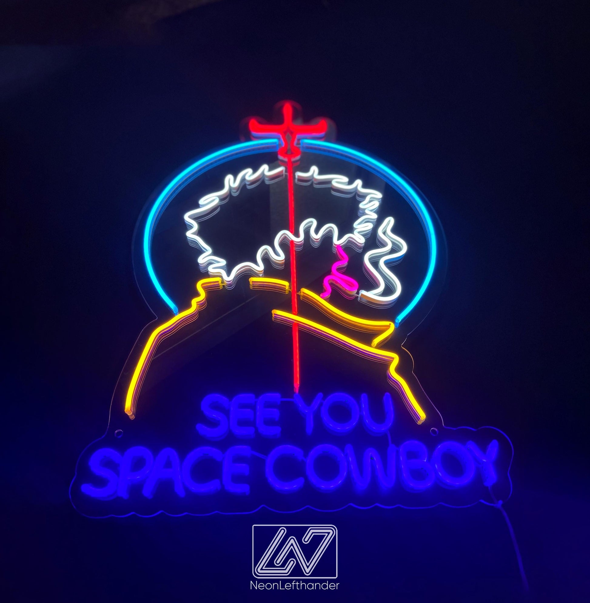 Cowboy - LED Neon Anime Wall Art, Anime, Cartoon Character, Game Room Light, Personalized Gifts, Kids Room Decor, See You Space Cowboy