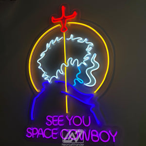 Cowboy - LED Neon Anime Wall Art, Anime, Cartoon Character, Game Room Light, Personalized Gifts, Kids Room Decor, See You Space Cowboy