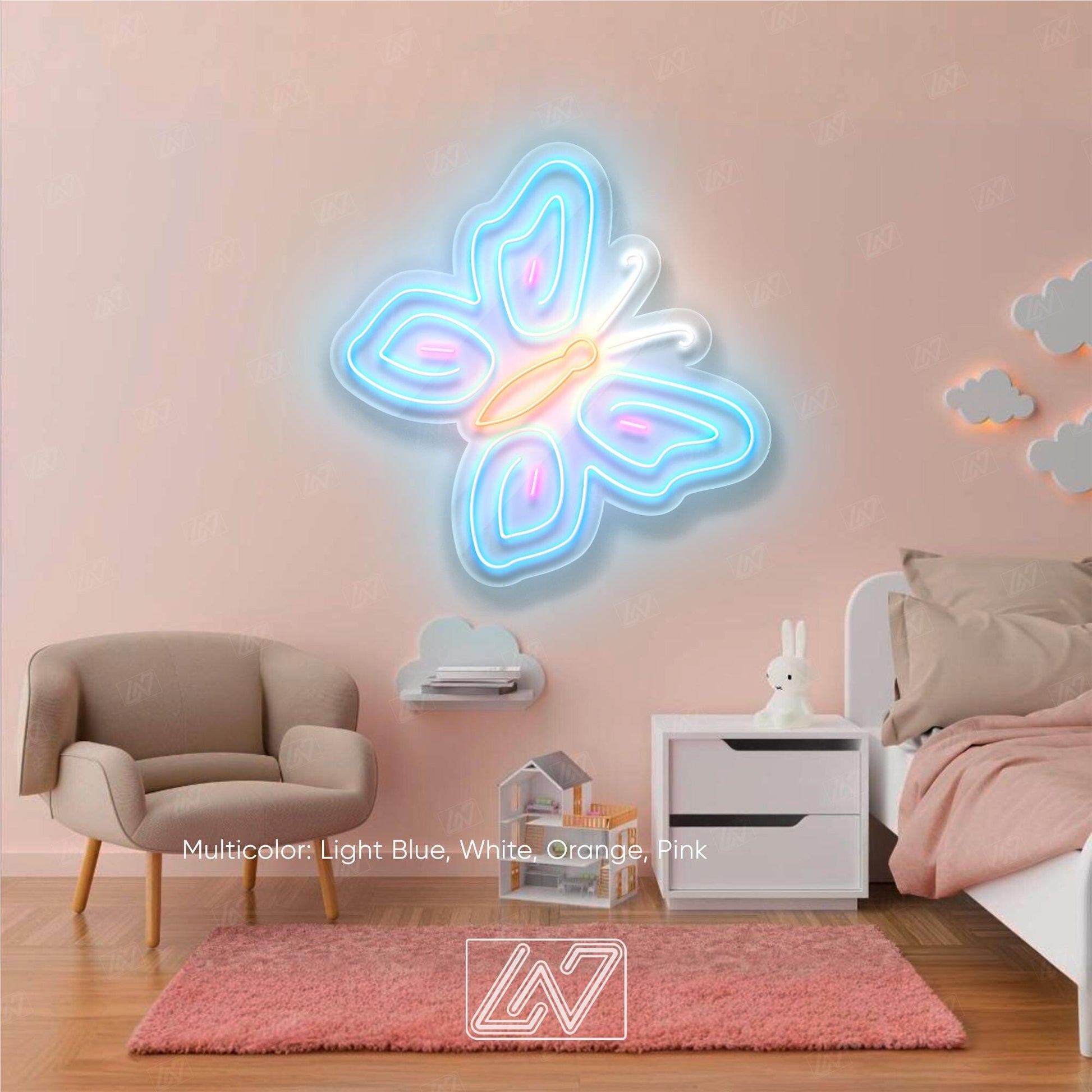 Butterfly - Neon Fairytale in Your Room! Original Decor for a Child's Room. Neon Sign for Playful Minds. Children's paradise comes alive!