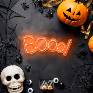 Booo! - LED Neon Sign, Spooky Halloween Led Decor, Scary Halloween, Halloween Light Decor, Custom Neon Sign