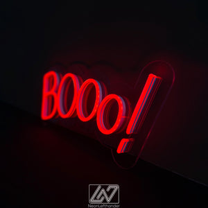 Booo! - LED Neon Sign, Spooky Halloween Led Decor, Scary Halloween, Halloween Light Decor, Custom Neon Sign