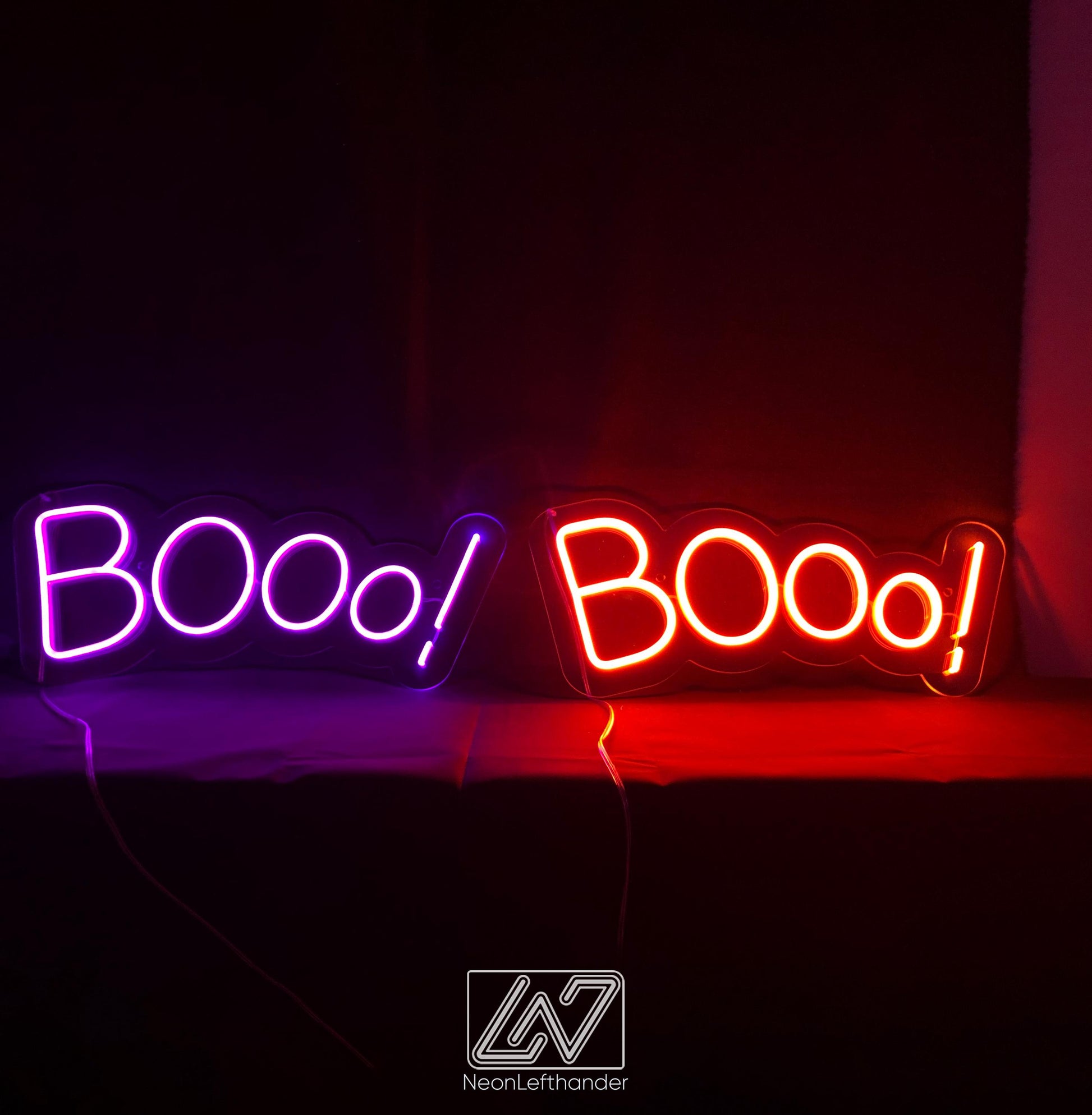 Booo! - LED Neon Sign, Spooky Halloween Led Decor, Scary Halloween, Halloween Light Decor, Custom Neon Sign