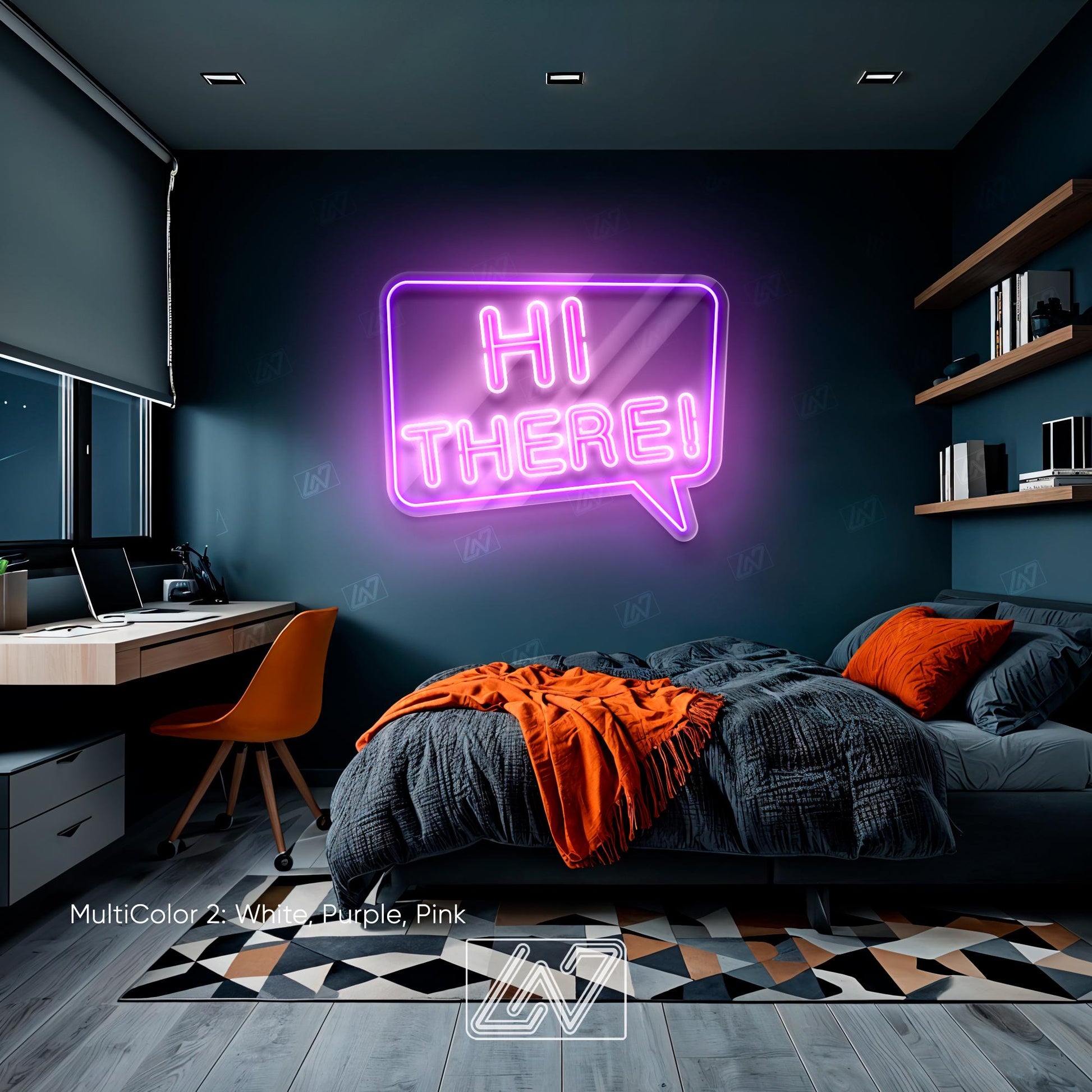 Hi There - LED Neon Sign, Vibe Neon Sign, Inspiration Neon Sign, Neon Sign Bedroom, Funny Neon Sign, Inspiration Quote Led Sign