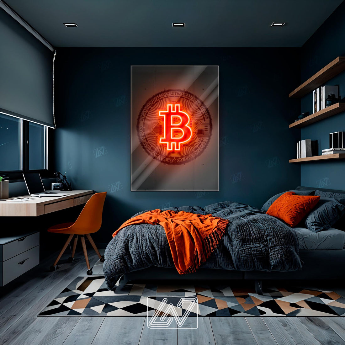 Bitcoin - LED Neon Sign with UV Print, Bedroom neon sign, Crypto neon sign, Neon Lights, Crypto