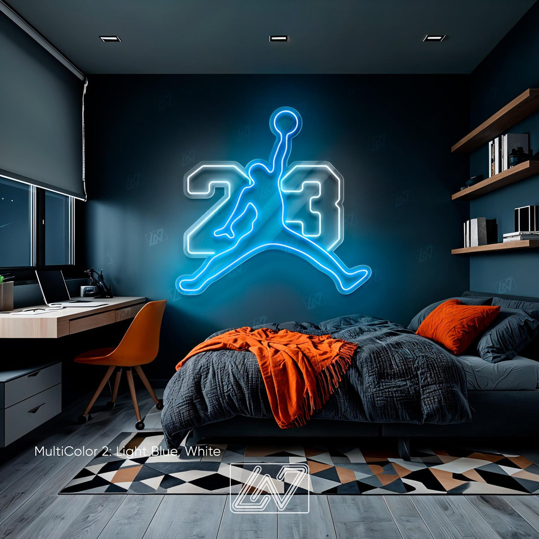 Jordan 23 - LED Neon Sign, Tennis Player Wall Decor, Sport Led Neon Sign, Decor for Kids Room, Sport Signs