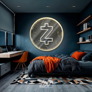 Zcash Zec - LED Neon Sign with UV Print, Bedroom neon sign, Crypto neon sign, Neon Lights, Crypto