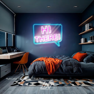 Hi There - LED Neon Sign, Vibe Neon Sign, Inspiration Neon Sign, Neon Sign Bedroom, Funny Neon Sign, Inspiration Quote Led Sign