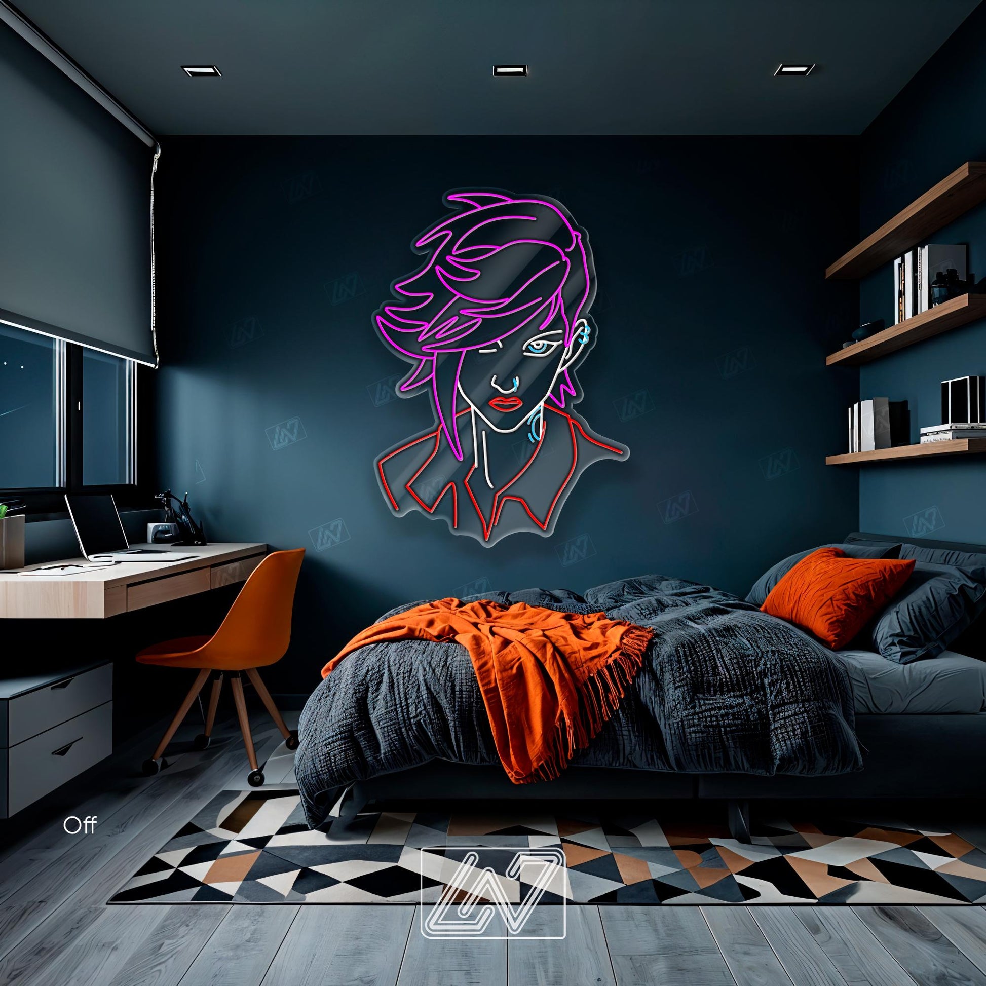 Vi | Arcane - LED Neon Sign, cartoon Neon Sign, cartoonCharacter, Neon Game Zone,cartoon led sign,cartoon light sign,cartoon wall decor