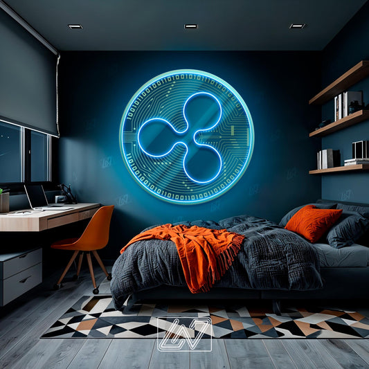 Ripple XRP - LED Neon Sign with UV Print, Bedroom neon sign, Crypto neon sign, Neon Lights, Crypto