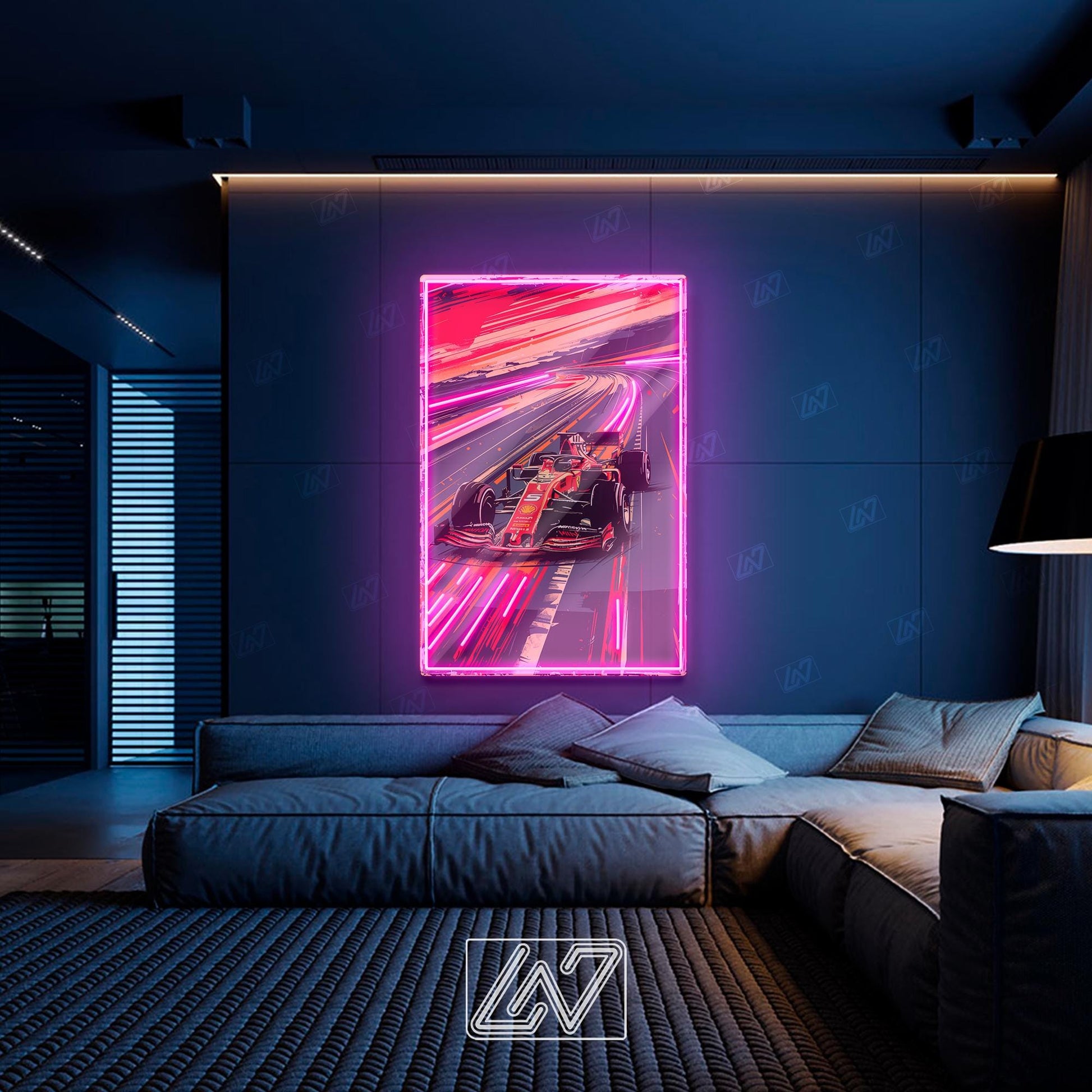 F1 Car - LED Neon Sign , Sport Interior Decor, Open-Wheel Car Neon Lights, Car Bedroom Neon Sign, Grand Prix circuit, F1 Car Poster