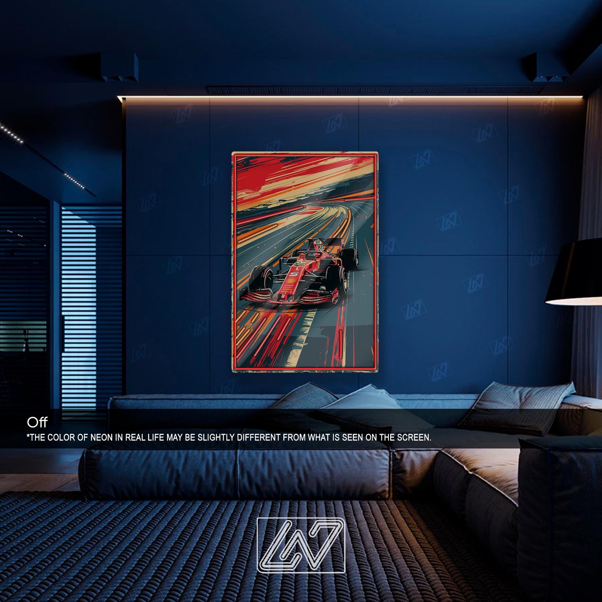 F1 Car - LED Neon Sign , Sport Interior Decor, Open-Wheel Car Neon Lights, Car Bedroom Neon Sign, Grand Prix circuit, F1 Car Poster