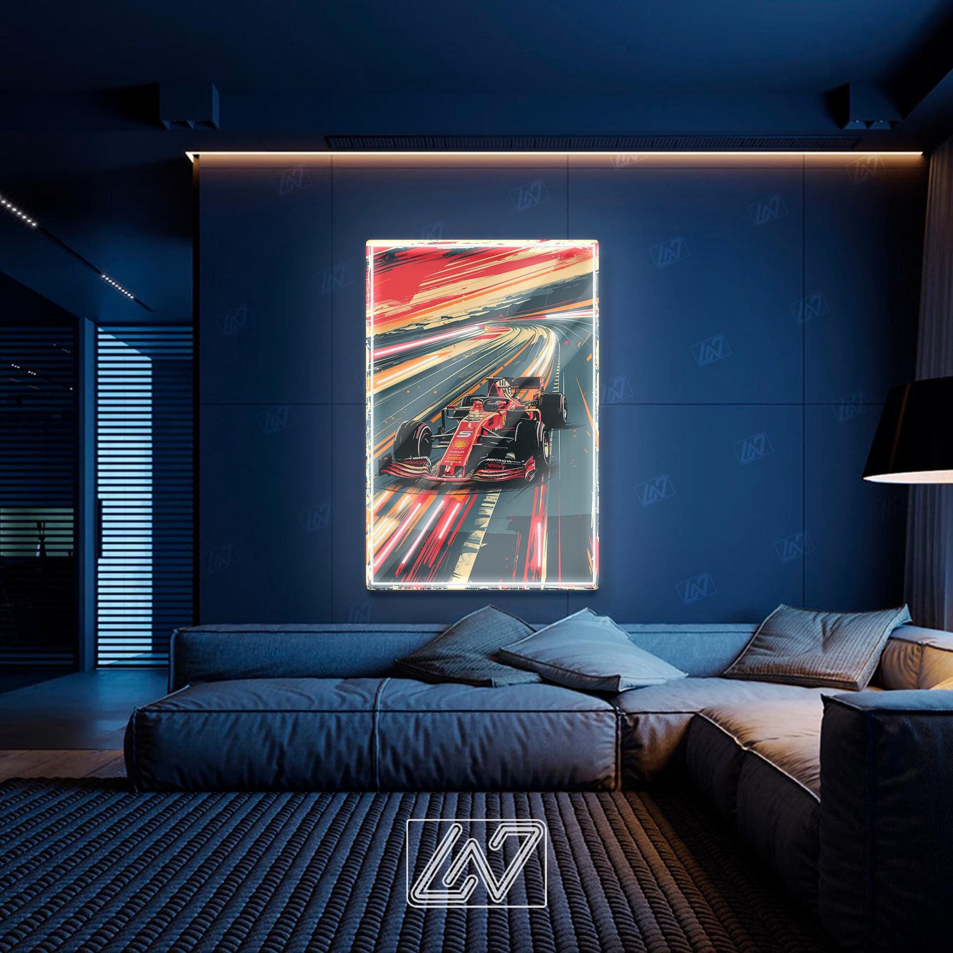 F1 Car - LED Neon Sign , Sport Interior Decor, Open-Wheel Car Neon Lights, Car Bedroom Neon Sign, Grand Prix circuit, F1 Car Poster