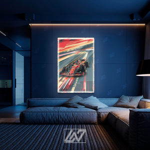 F1 Car - LED Neon Sign , Sport Interior Decor, Open-Wheel Car Neon Lights, Car Bedroom Neon Sign, Grand Prix circuit, F1 Car Poster