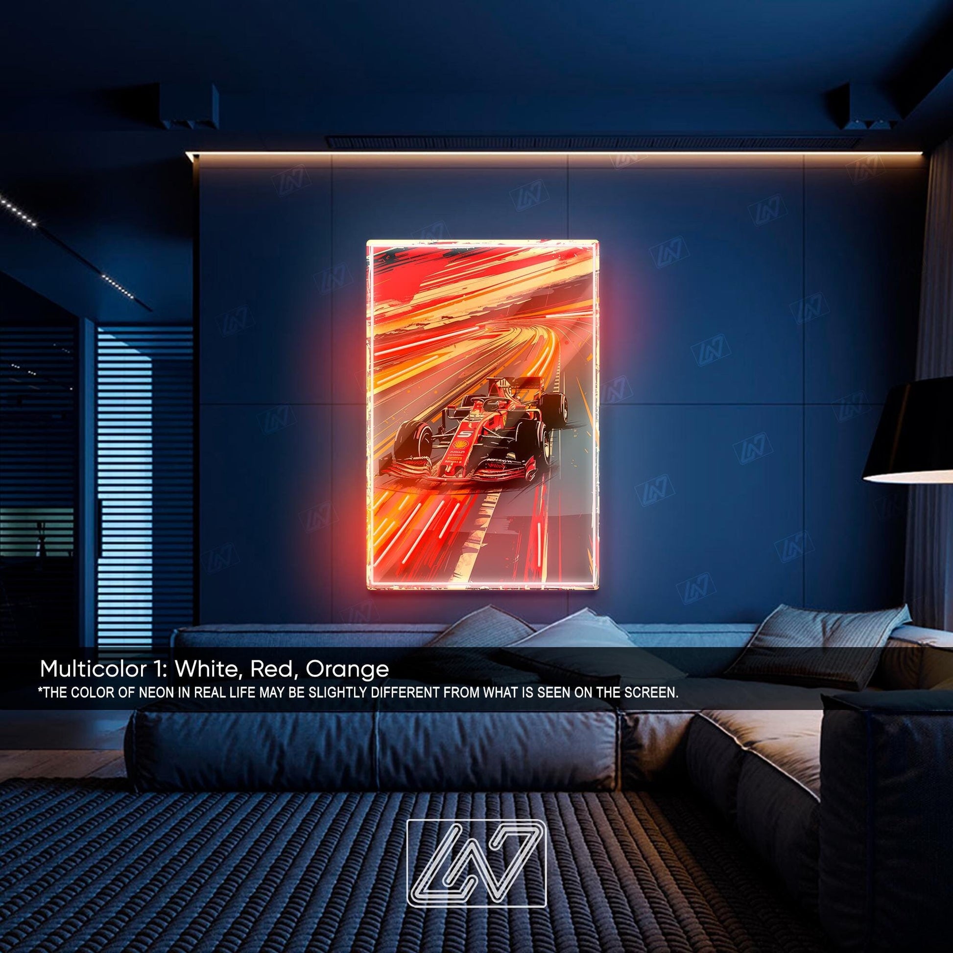 F1 Car - LED Neon Sign , Sport Interior Decor, Open-Wheel Car Neon Lights, Car Bedroom Neon Sign, Grand Prix circuit, F1 Car Poster