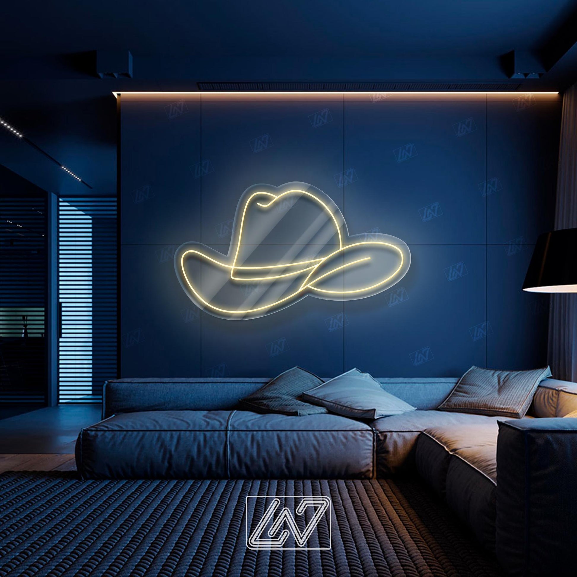 Cowboy Hat - LED Neon Sign, Cowboy Led Sign, Hat Led Light, Western Decor, Western Wall Decor, Western Home Decor, Cowboy Decor
