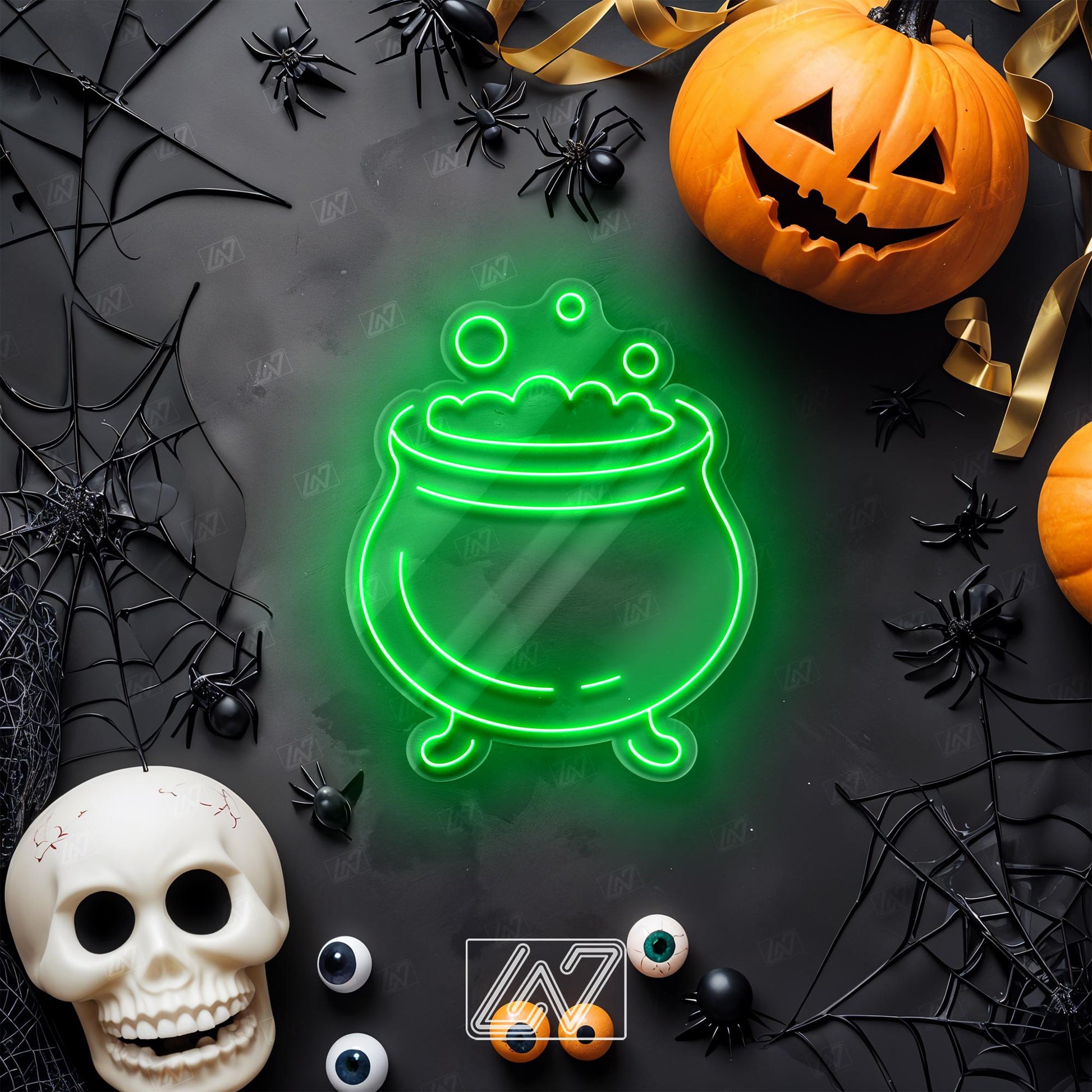 The Witch's Cauldron - LED Neon Sign, Spooky Halloween, Halloween & Witchy Decor, Gothic Decor, Ghost Wall Sign, Halloween Wall Decor