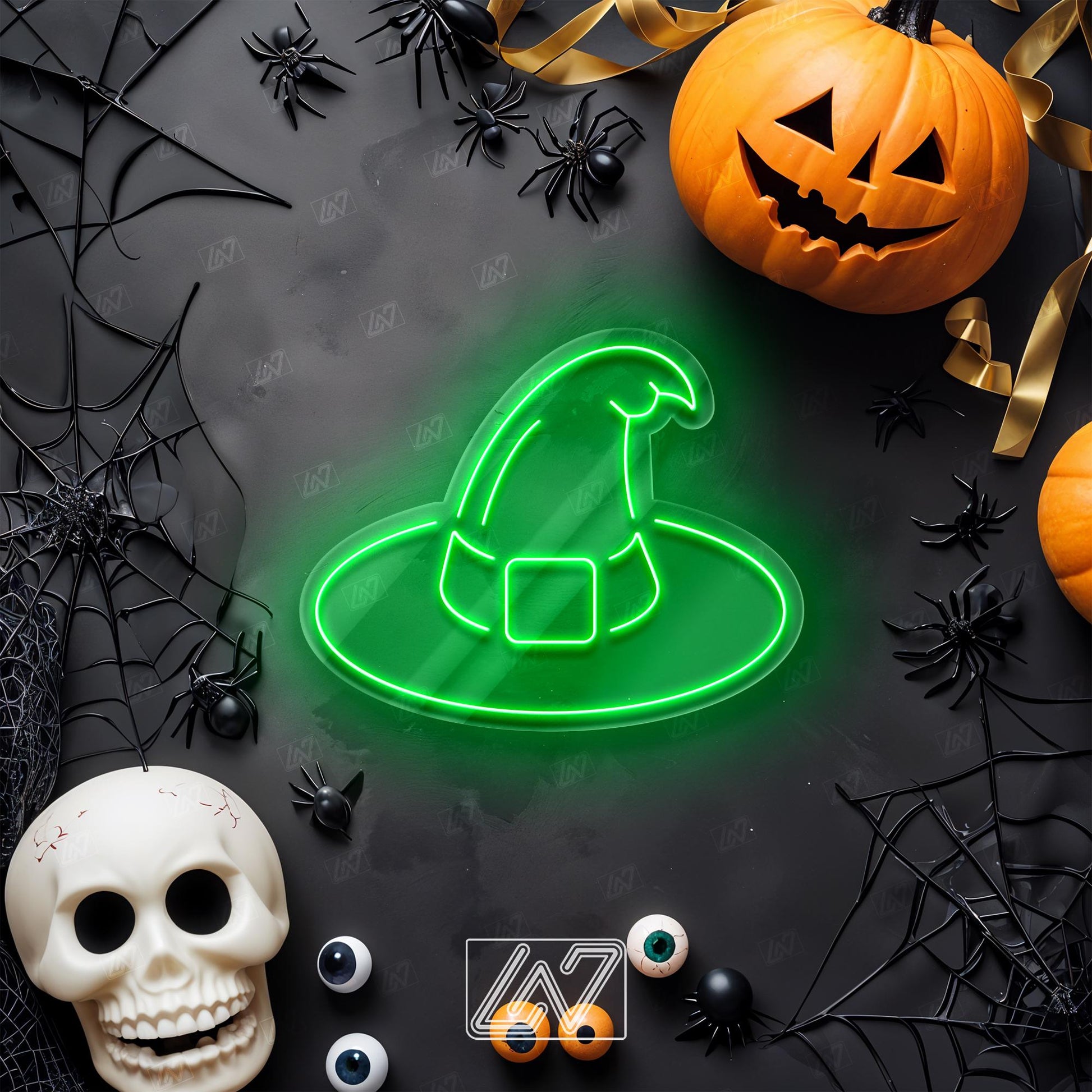 The Witch's Hat - LED Neon Sign, Spooky Halloween, Halloween & Witchy Decor, Gothic Decor, Ghost Wall Sign, Halloween Wall Decor