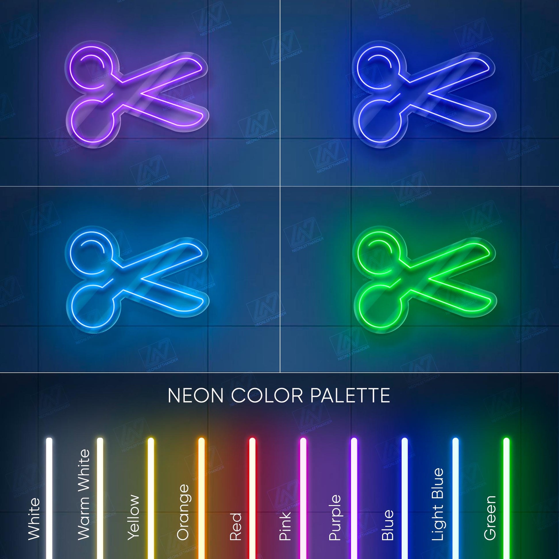 Scissors - LED Neon Sign, Decor for Barbershop, Hair Salon, Grooming Studio, Scissors Neon Sign Custom, Hair Beauty Salon, Haircutter