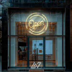 Open Sign - LED Neon Light, Bright Business Storefront Sign, Shop Window Neon Display, Barber Cafe Bar LED Sign, Eye-Catching Open Light