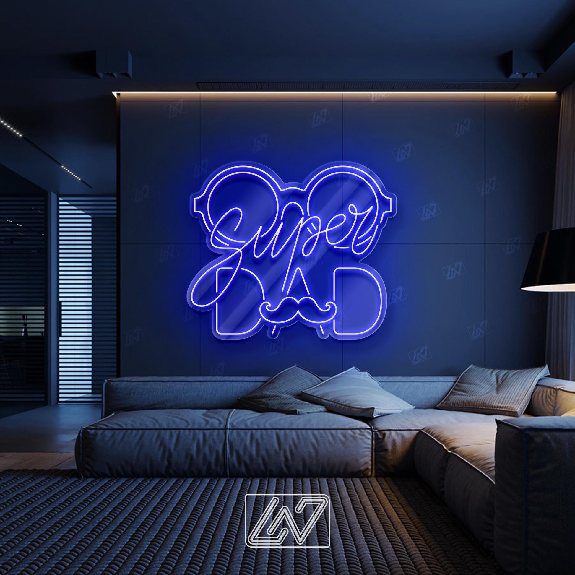 Super Dad - LED Neon Sign, LED Gift for Fathers, Man Cave & Home Decor, Perfect Father's Day Gift, Dad Room Decor, Gift for Dad