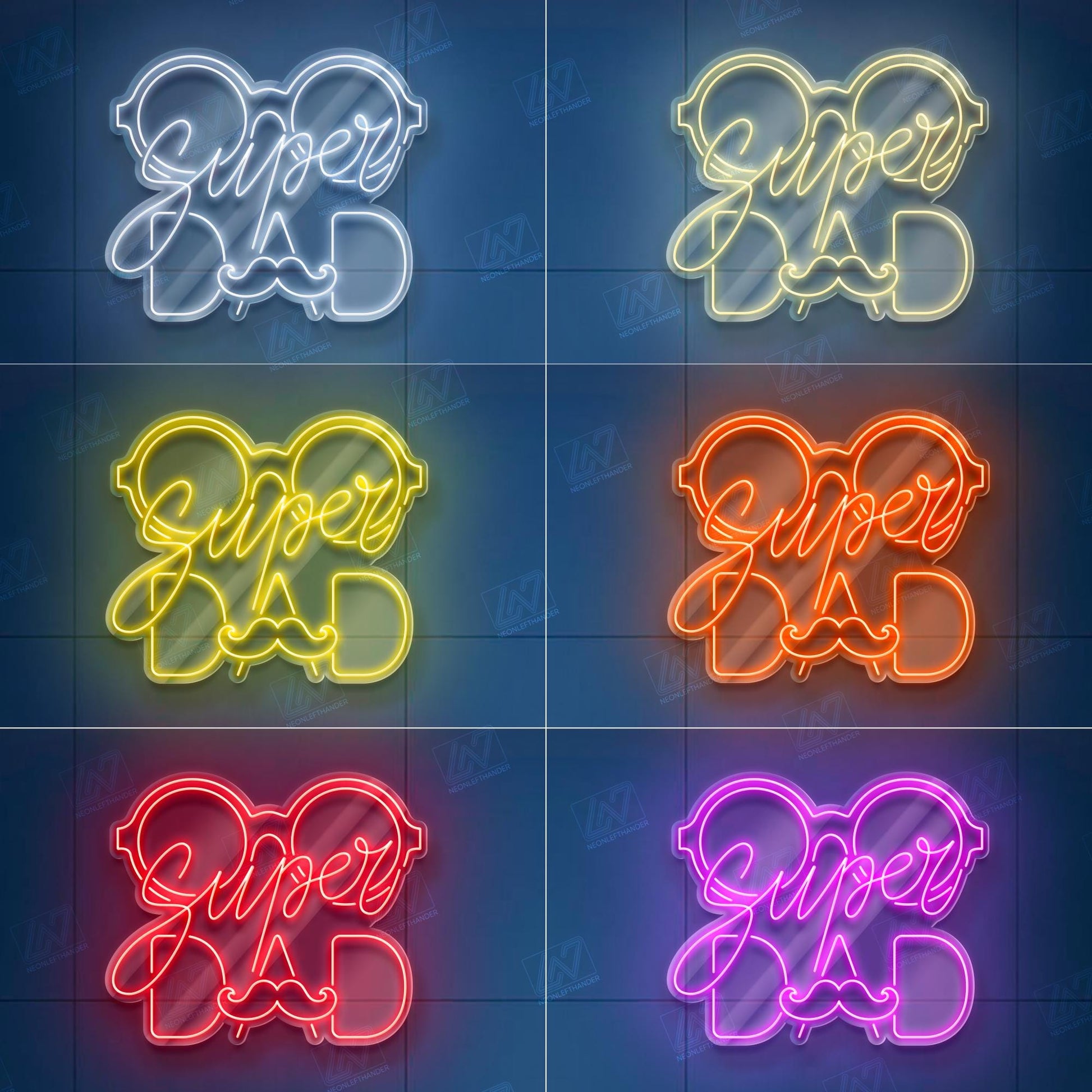 Super Dad - LED Neon Sign, LED Gift for Fathers, Man Cave & Home Decor, Perfect Father's Day Gift, Dad Room Decor, Gift for Dad