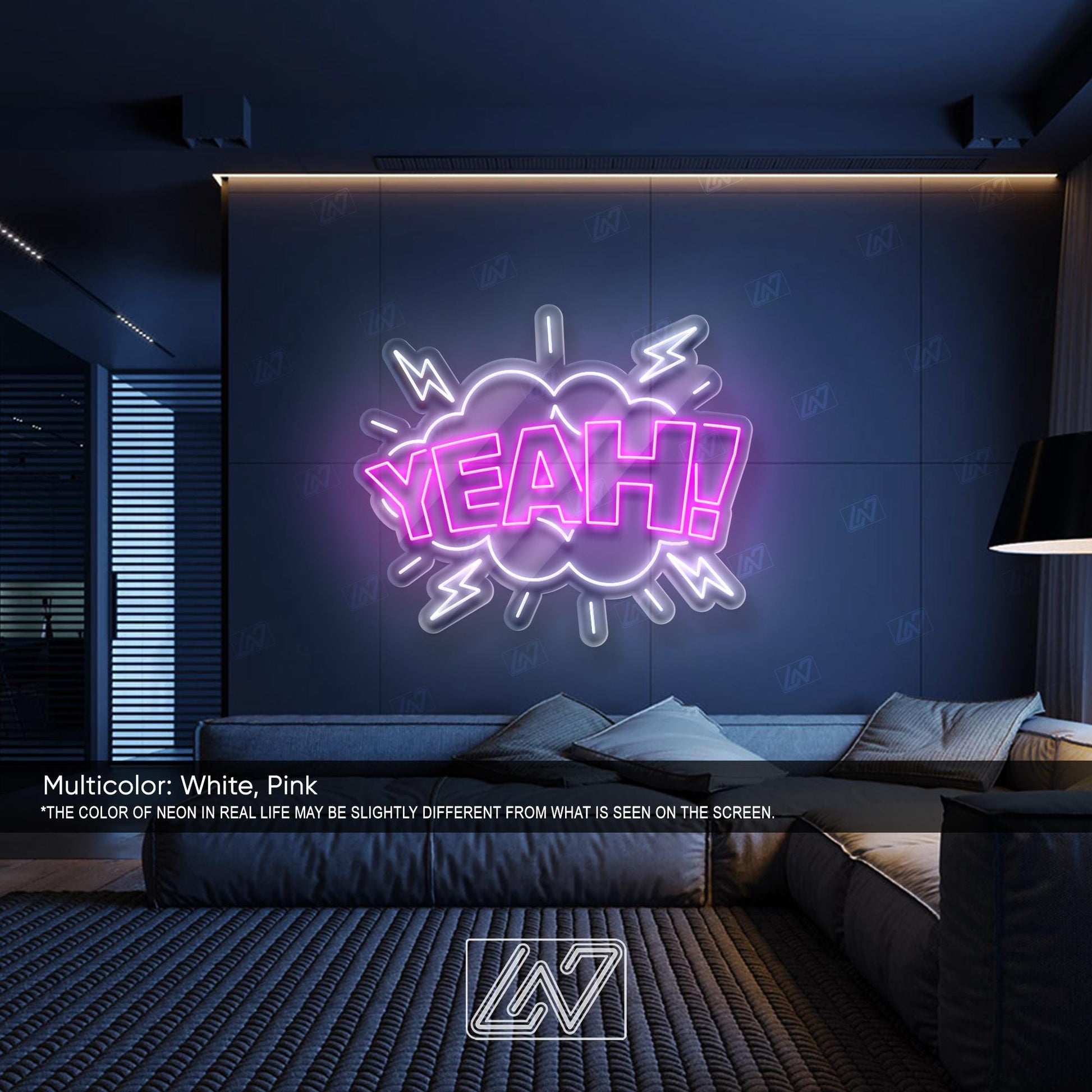 Yeah!- LED Neon Sign, Aesthetic LED Wall Light, Cool Expression Neon Art, Gamer Room Decor, Fun Pop Art Sign, Vibrant Wow Wall Decor