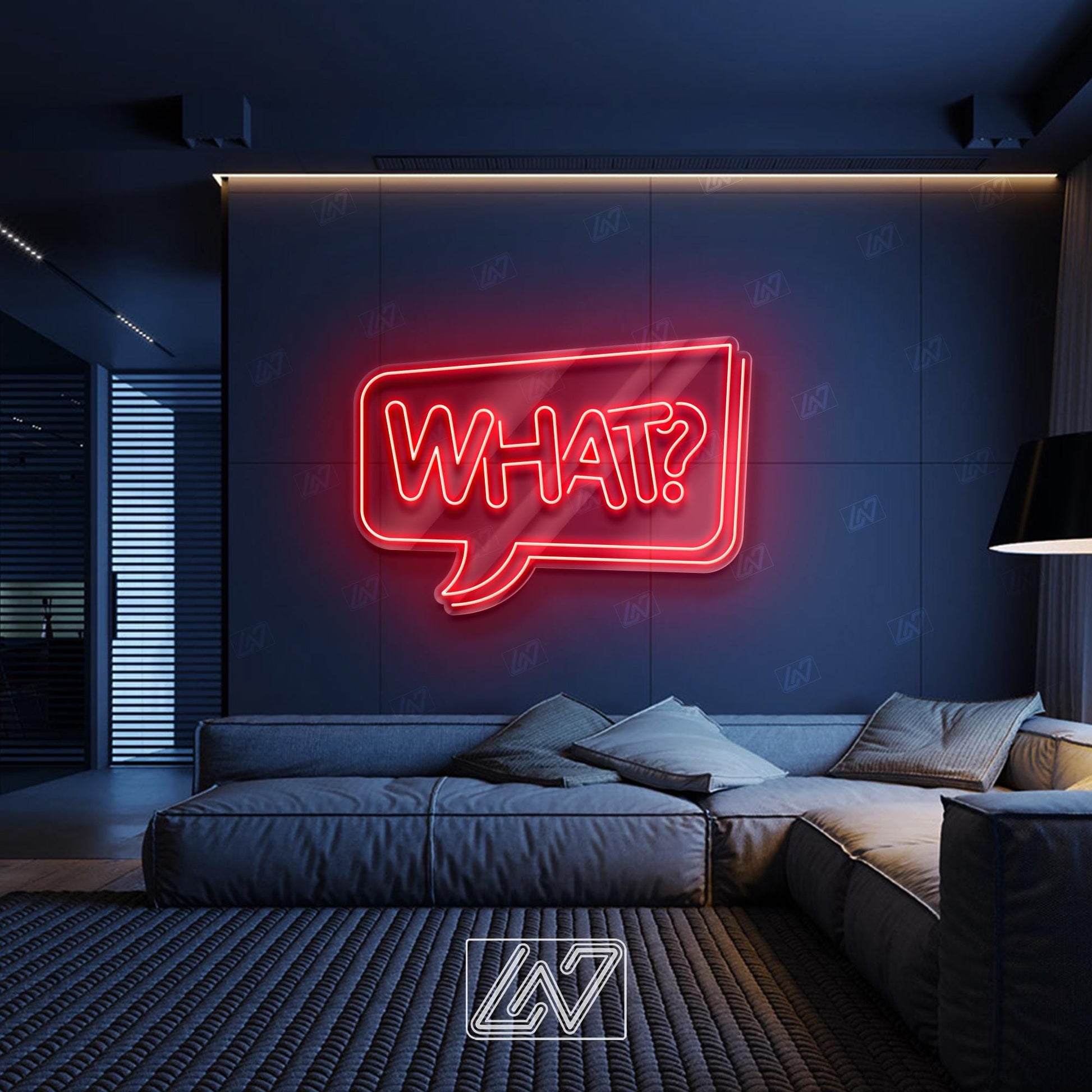 What? - LED Neon Sign, Aesthetic LED Wall Light, Cool Expression Neon Art, Gamer Room Decor, Fun Pop Art Sign, Vibrant Wow Wall Decor