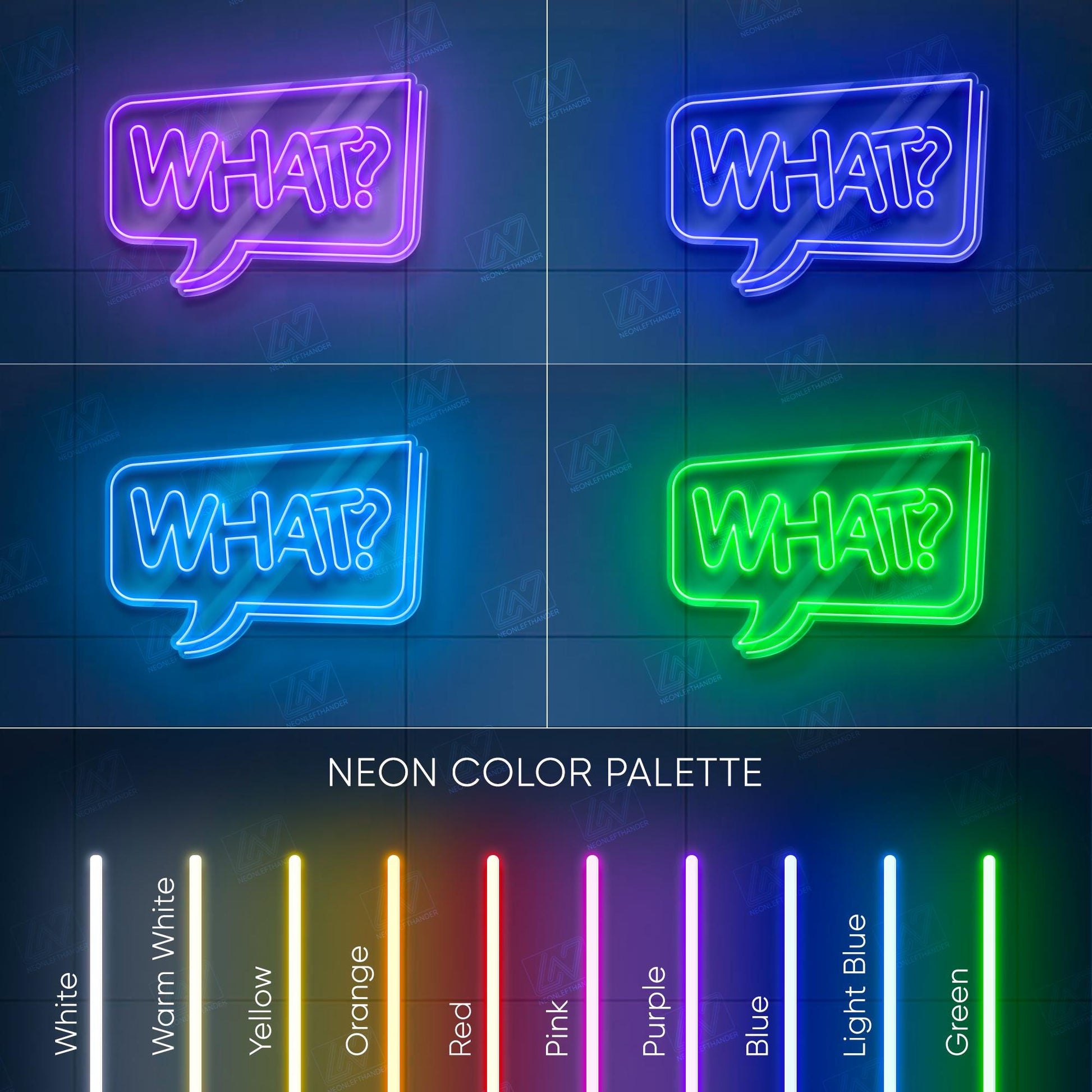 What? - LED Neon Sign, Aesthetic LED Wall Light, Cool Expression Neon Art, Gamer Room Decor, Fun Pop Art Sign, Vibrant Wow Wall Decor