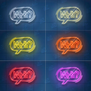 What?- LED Neon Sign, Aesthetic LED Wall Light, Cool Expression Neon Art, Gamer Room Decor, Fun Pop Art Sign, Vibrant Wow Wall Decor