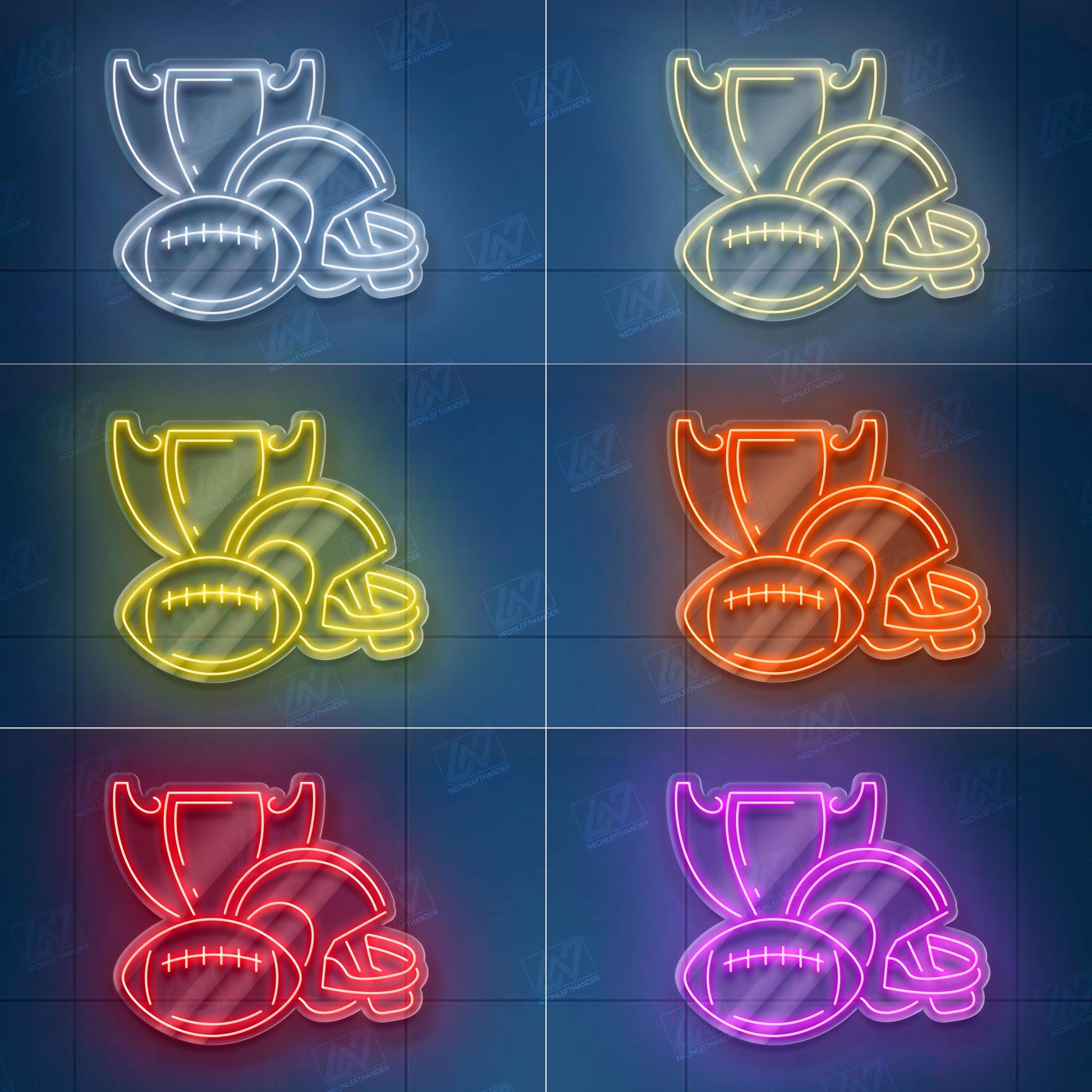 Rugby Winner - LED Neon Sign, Champion Trophy Neon Light, Sports Victory Wall Decor, Rugby Fan Room Sign, Athletic Achievement LED Glow
