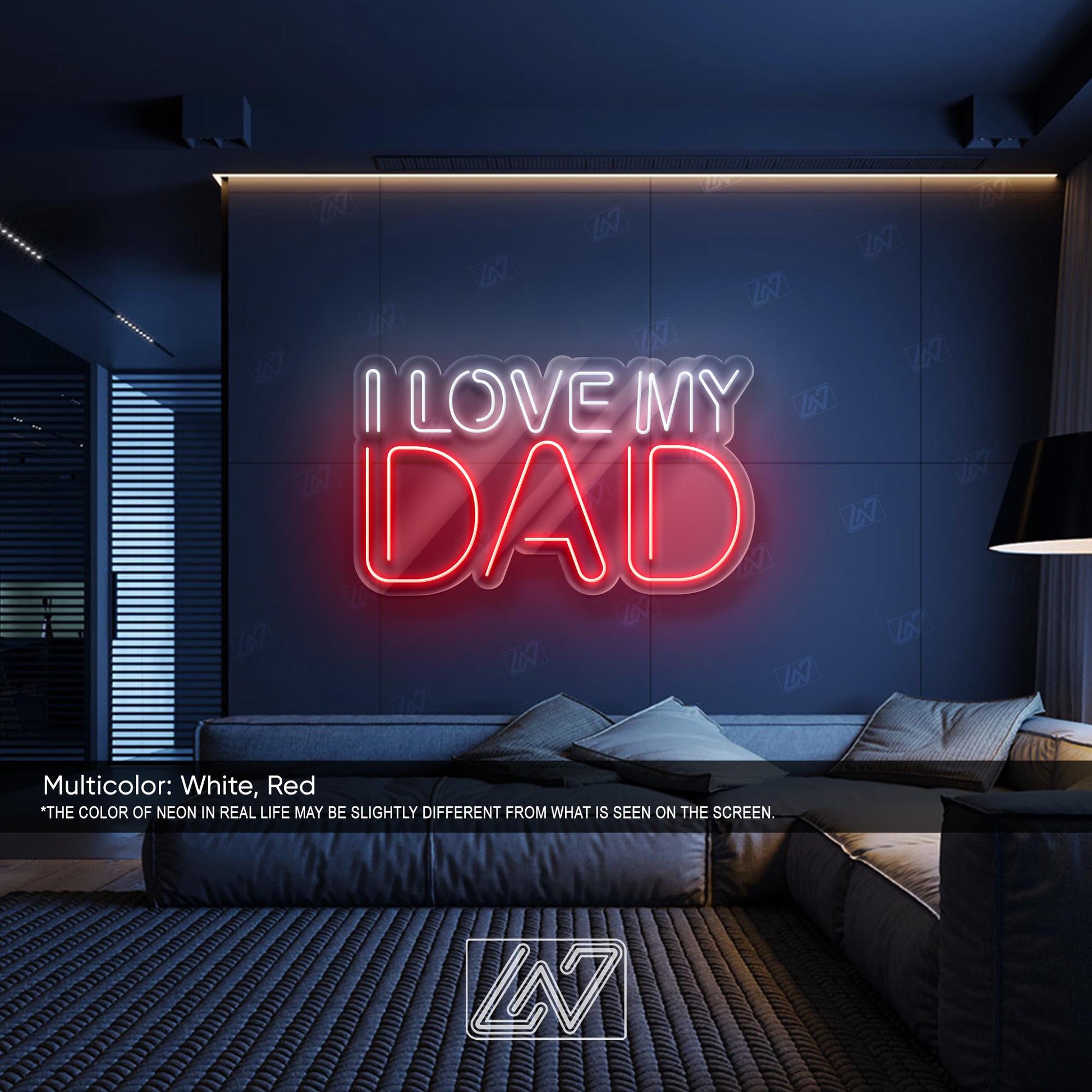 I Love My Dad - LED Neon Sign, LED Gift for Fathers, Man Cave & Home Decor, Perfect Father's Day Gift, Dad Room Decor, Gift for Dad