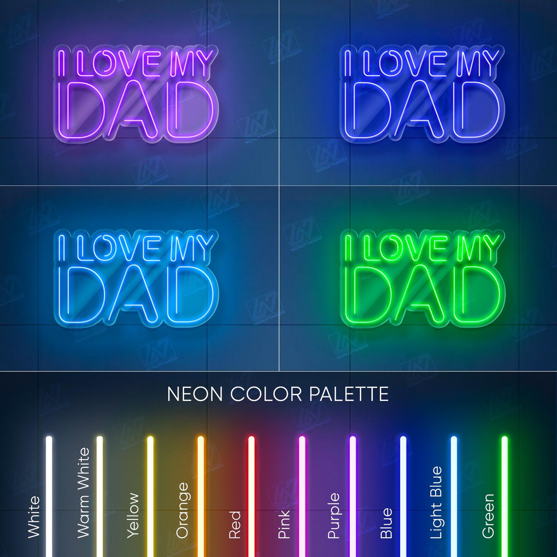 I Love My Dad - LED Neon Sign, LED Gift for Fathers, Man Cave & Home Decor, Perfect Father's Day Gift, Dad Room Decor, Gift for Dad