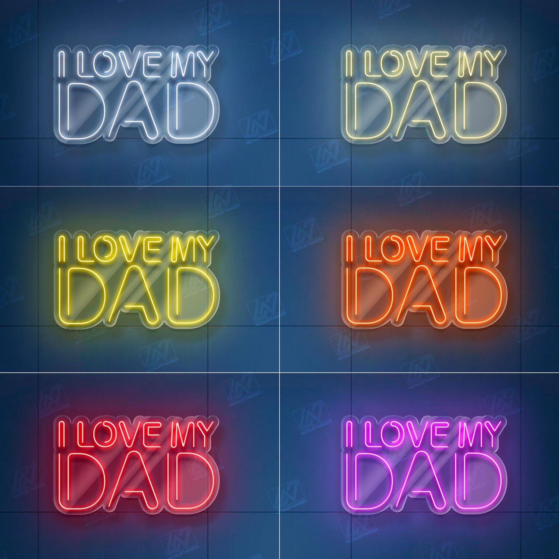 I Love My Dad - LED Neon Sign, LED Gift for Fathers, Man Cave & Home Decor, Perfect Father's Day Gift, Dad Room Decor, Gift for Dad